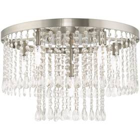 51070-91 Livex Lighting 6 Lt Brushed Nickel Ceiling Mount 22 Inch L X W 14 H