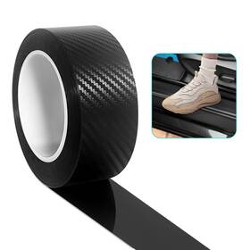L-024 Lonxfan Black Carbon Fiber Wrap 2.7in X 33ft 5d Anti-collision Window Sill B