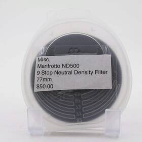 Vc71020250029 Manfrotto Used 77mm Circular Nd500 Lens Filter With 9 Stop