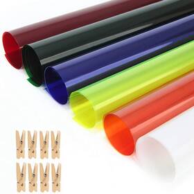 4335031816 Meking 6pcs 16x20in Lighting Gels Filter With Wooden Clips For Transpar