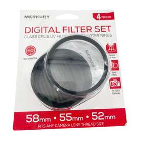 Merkury Innovations 844702071780 New Digital Filter Set- 4 Piece Set Glass Cpl And Uv