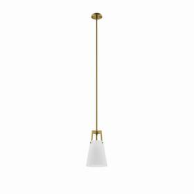 Eei-5639-whi-sbr Modway Aspire Pendant Light In White Satin Brass Brown 7.5 X 62