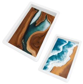 Mold19121510 Modwgguo 2pcs Extra Large Reusable Epoxy Resin Table Mold 19x11x3 Inch 15.7x9.8x3