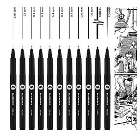 200.485 Molotow Blackliner Pen Complete Set 11 Pens 1 Each