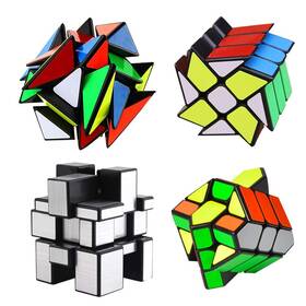 Myst008 Mysterystone Yj Cube Set - 4-pack Includes 3x3 Fluctuation Angle And Mirror Puzzles 2x3 Wh