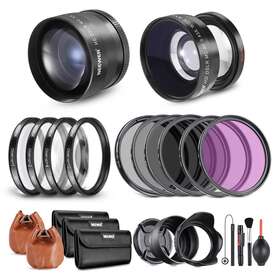 10094845 Neewer 58mm Lens And Filter Set Wide Angle/2.2x Telephoto Additional Fo