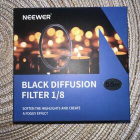 10101550 Neewer Brand New In Box 55mm Black Diffusion 1/8 Filter Foggy Effect Camera