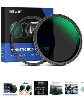 Nd2-nd32 Neewer 10101571 58mm Magnetic Variable Nd Filter With Adapter Ring Nd2-nd32 Neewer 10101571 58mm Magnetic Variable Nd Filter With Adapter Ring