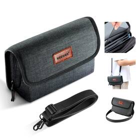 10103374 Neewer Camera Lens Filter Case Hard Shell With 6 Pockets Shoulder Strap Pb025