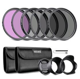 Neewer 675375273887 67mm Lens Filter Kit Uv Cpl Fld Nd2 Nd4 Nd8 Hood And Cap