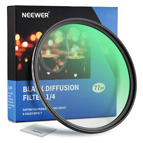 10100412 Neewer 77mm Black Diffusion 1/4 Filter Dream Cinematic Effect Camera 10100412 Neewer 77mm Black Diffusion 1/4 Filter Dream Cinematic Effect Camera