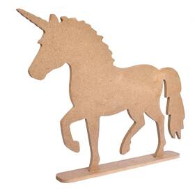 Cr86411 Nicole Crafts Little Birdie Mdf Base Standing Unicorn 12 Inch X9.5 -standing