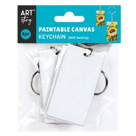 Cr91083 Nicole Crafts 6 Pack Little Birdie Customizable Canvas Keychain Mdf 4/pkg-1.5 Inch X3