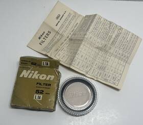 Nikon 049383027327 52mm L 1a Clear Glass Filter Screw In Mount For Camera Vintage Nib