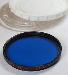 Nkb12 Nikon Nikkor 52mm B12 Blue 80b 80-b Glass Lens Filter Japan 52 Mm With Case