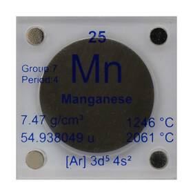 Pfs-mn24.26-disc-case Pfs Manganese Mn 24.26mm Metal Disc With Acrylic Case For Collection Or Experim