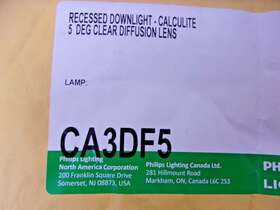 Ca3df5 Philips Recessed Downlight Calculite 5 Deg Clear Diffusion Lens 5-pack