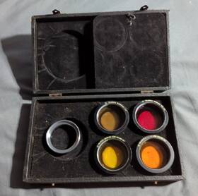 24760-a Polaroid 1942 Filter Set For Wartime Aerial Photography - Ww11 Antique Rare