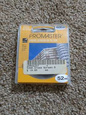 Promaster 029144062576 52mm Cross Screen 8x Fillter Screen- In Original Packaging
