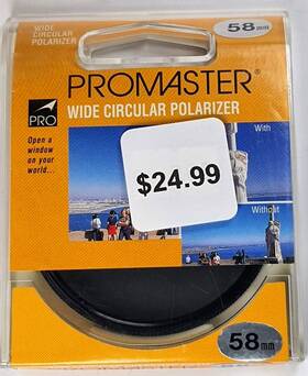 Pro58cplw Promaster 58mm Wide Circular Polarizer Cpl Glass Lens Filter Japan Polarizing