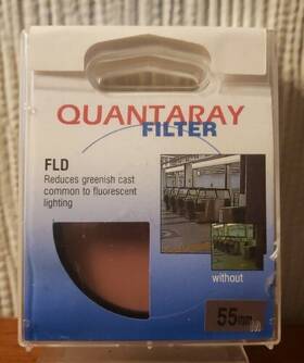 24-166-3806 Quantaray 55mm Lens Filter - Fld Reduces Greenish Fluorescent Light Photo Camera