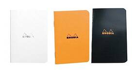 119158 Rhodia Side Staplebound Pocket Notebook 3 X 4.75 Orange Black And White P