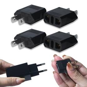Z54psq-01 Rukinovi 4pcs European To Us Plug Adapter Travel Easy Use Fireproof Sa