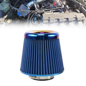 Rulline Us-n-af001-76mm-rb-bl 76mm 3 Inch High Flow Round Tapered Cone Cool Air Filter Clamp-on Int
