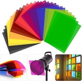 Hd200a Samnisoo 30 Pcs Color Correction Gel Light Filter A4 Size 10 Colors Plastic Sheets
