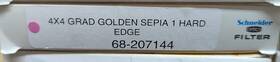 68-207144 Schneider 4x4 Inch Graduated Golden Sepia 1 Water White Glass Filter - Hard Edge