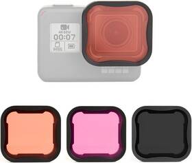Soonsun 716670930317 3-pack Lens Filter Set For Gopro Hero 5 6 7 Black Nd8 Red Magenta