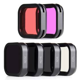 Gpo-9024 Soonsun 6-pack Lens Filter Set For Gopro Hero 12 11 10 9 Black - Nd8 Nd16 Nd32 Cpl