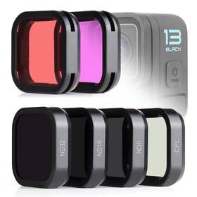 Gpo-9057 Soonsun 6-pack Lens Filter Set For Gopro Hero 13 Black - Nd8 Nd16 Nd32 Cpl Red