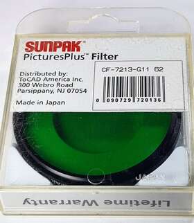 Cf-7211-g11 Sunpak 62 Genuine 62mm G-11 #11 Po1 Green Glass Color Conversion Lens Filter Japan
