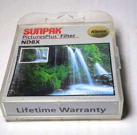 Cf-7318-nd8 Sunpak 49mm Nd-8 Neutral Density Lens Filter Japan Nd8x Nd 8x Nd8 49 Mm