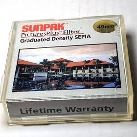 Cf-7453-gdb Sunpak 49mm Graduated Density Sepia Color Glass Lens Filter Coated 49 Mm Japan