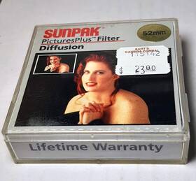 Cf-7474-df Sunpak 52mm Diffuser Glass Lens Filter 52 Mm Diffused Soft Softer Look Diffusion