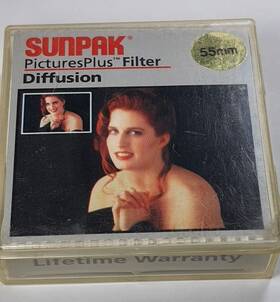 Cf-7475-df Sunpak 55mm Diffuser Glass Lens Filter 55 Mm Diffused Soft Softer Look Diffusion