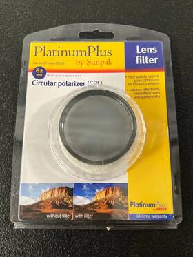 Ebf4261c-3b12 Sunpak Ebf4261c-3b12- Platinumplus By 62mm Circular Polarizer Lens Filter High Quality Optical