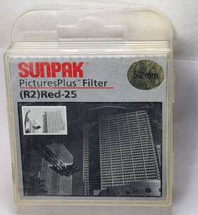 Of-7201-r25 Sunpak 52mm Red #25 Glass Lens Filter 52 Mm 25a 25 Black And White Film Japan