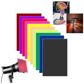Sx-bin-12-11 Sxb 20 Packs Lighting Gels Sheets Colored Film 10 Colors Transparent 11.7x8.3inch
