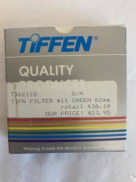182200 Tiffen Rare Nos 62mm #11 Green Filter For B&w Film New Old Stock With Booklet