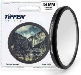 34cp Tiffen Slim 34mm Circular Polarizer Filter For Camera Lens Glare Control