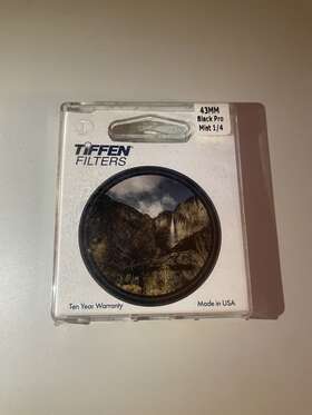 Tiffen 43bpm14 New 43mm Black Pro-mist 1/4 Filter Halation Diffusion Filters #43bpm14