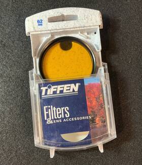 62dy15 Tiffen New 62mm Deep Yellow #15 Glass Filter For Black And White Film