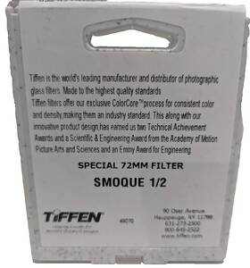 72smq12 Tiffen 72mm Smoque 1/2 Filter 72smq12 Tiffen 72mm Smoque 1/2 Filter