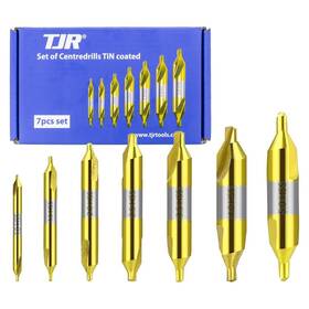 1240100007 Tjr Set Of 7pcs Tin Coated Center Drills - 1mm 1.5mm 2mm 2.5mm 3mm 4m