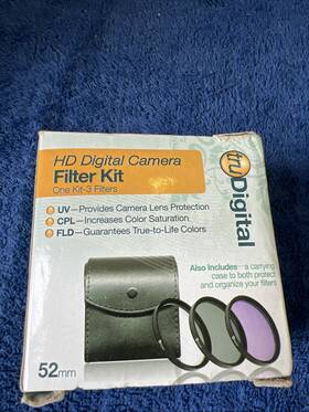 Trudigital 815361013251 Tru Digital Hd Camera Filter Kit With 3 Filters Uv Cpl Fld 37mm