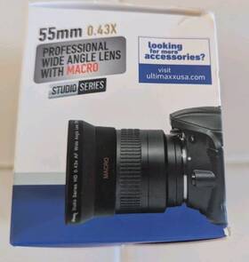 Ultimaxx Um-wa4355 0.43x 55mm Wide Angle Lens With Macro - Brand New