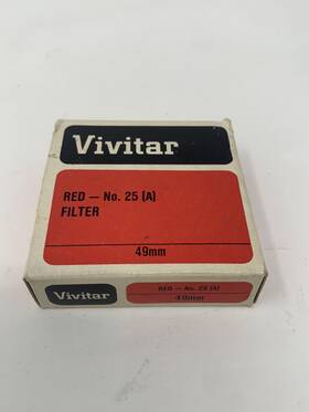 0531515 Vivitar Vmc 49mm Red-no. 25 A Filter In Original Soft Plastic Case And Box